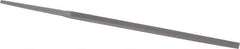 Grobet - 4" Standard Precision Swiss Pattern Narrow Pillar File - Double Cut, 3/16" Width Diam x 3/32" Thick, With Tang - Eagle Tool & Supply