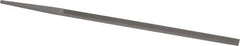 Grobet - 6" Standard Precision Swiss Pattern Narrow Pillar File - Double Cut, 1/4" Width Diam x 9/64" Thick, With Tang - Eagle Tool & Supply