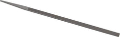 Grobet - 8" Standard Precision Swiss Pattern Narrow Pillar File - Double Cut, 11/32" Width Diam x 11/64" Thick, With Tang - Eagle Tool & Supply