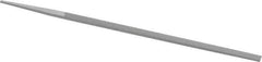 Grobet - 8" Standard Precision Swiss Pattern Narrow Pillar File - Double Cut, 11/32" Width Diam x 11/64" Thick, With Tang - Eagle Tool & Supply