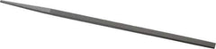 Grobet - 8" Standard Precision Swiss Pattern Narrow Pillar File - Double Cut, 11/32" Width Diam x 11/64" Thick, With Tang - Eagle Tool & Supply