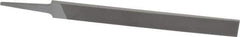 Grobet - 8" Standard Precision Swiss Pattern Hand File - Double Cut, 29/32" Width Diam x 3/16" Thick, With Tang - Eagle Tool & Supply