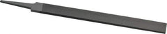 Grobet - 8" Standard Precision Swiss Pattern Hand File - Double Cut, 29/32" Width Diam x 3/16" Thick, With Tang - Eagle Tool & Supply