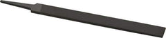 Grobet - 8" Standard Precision Swiss Pattern Hand File - Double Cut, 29/32" Width Diam x 3/16" Thick, With Tang - Eagle Tool & Supply