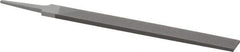 Grobet - 10" Standard Precision Swiss Pattern Hand File - Double Cut, 1" Width Diam x 1/4" Thick, With Tang - Eagle Tool & Supply