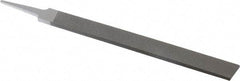 Grobet - 10" Standard Precision Swiss Pattern Hand File - Double Cut, 1" Width Diam x 1/4" Thick, With Tang - Eagle Tool & Supply