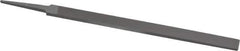 Grobet - 8" Standard Precision Swiss Pattern Regular Pillar File - 19/32" Width Diam x 13/64" Thick, With Tang - Eagle Tool & Supply