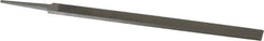 Grobet - 10" Standard Precision Swiss Pattern Regular Pillar File - Double Cut, 23/32" Width Diam x 15/64" Thick, With Tang - Eagle Tool & Supply