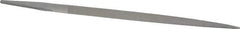 Grobet - 6" Standard Precision Swiss Pattern Pippin File - Double Cut, 25/64" Width Diam x 9/64" Thick, With Tang - Eagle Tool & Supply