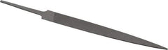 Grobet - 4" Standard Precision Swiss Pattern Warding File - Double Cut, 1/2" Width Diam x 3/64" Thick, With Tang - Eagle Tool & Supply