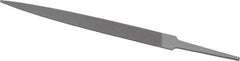 Grobet - 6" Standard Precision Swiss Pattern Warding File - Double Cut, 5/8" Width Diam x 5/64" Thick, With Tang - Eagle Tool & Supply