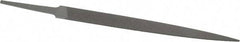 Grobet - 6" Standard Precision Swiss Pattern Warding File - Double Cut, 5/8" Width Diam x 5/64" Thick, With Tang - Eagle Tool & Supply