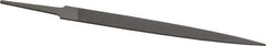 Grobet - 6" Standard Precision Swiss Pattern Warding File - Double Cut, 5/8" Width Diam x 5/64" Thick, With Tang - Eagle Tool & Supply