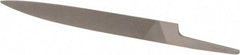 Grobet - 8" Standard Precision Swiss Pattern Knife File - Double Cut, 7/8" Width Diam x 13/64" Thick, With Tang - Eagle Tool & Supply