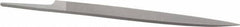 Grobet - 8" Standard Precision Swiss Pattern Knife File - Double Cut, 7/8" Width Diam x 13/64" Thick, With Tang - Eagle Tool & Supply
