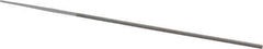Grobet - 6" Standard Precision Swiss Pattern Round Parallel File - Double Cut, 1/8" Width Diam, With Tang - Eagle Tool & Supply