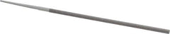 Grobet - 6" Standard Precision Swiss Pattern Round Parallel File - Double Cut, 3/16" Width Diam, With Tang - Eagle Tool & Supply