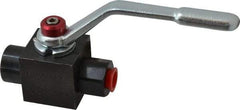 Parker - 1/4" Pipe, Carbon Steel Standard Ball Valve - Inline - Two Way Flow, FNPT x FNPT Ends, Lever Handle, 7,500 WOG - Eagle Tool & Supply