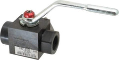 Parker - 1" Pipe, Carbon Steel Standard Ball Valve - Inline - Two Way Flow, FNPT x FNPT Ends, Lever Handle, 6,000 WOG - Eagle Tool & Supply