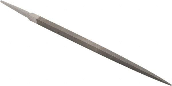 Grobet - 8" Standard Precision Swiss Pattern Square File - Double Cut, 5/16" Width Diam, With Tang - Eagle Tool & Supply