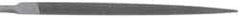 Grobet - 4" Standard Precision Swiss Pattern Three Square File - Double Cut, 9/32" Width Diam, With Tang - Eagle Tool & Supply
