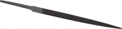 Grobet - 4" Standard Precision Swiss Pattern Three Square File - Double Cut, 9/32" Width Diam, With Tang - Eagle Tool & Supply