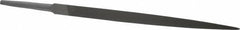 Grobet - 6" Standard Precision Swiss Pattern Three Square File - Double Cut, 3/8" Width Diam, With Tang - Eagle Tool & Supply