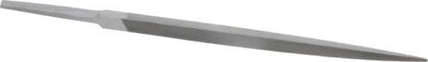 Grobet - 6" Standard Precision Swiss Pattern Three Square File - Double Cut, 3/8" Width Diam, With Tang - Eagle Tool & Supply