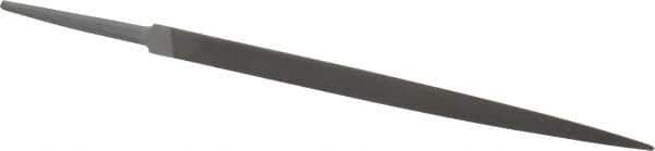 Grobet - 6" Standard Precision Swiss Pattern Three Square File - Double Cut, 3/8" Width Diam, With Tang - Eagle Tool & Supply