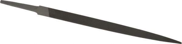 Grobet - 8" Standard Precision Swiss Pattern Three Square File - Double Cut, 1/2" Width Diam, With Tang - Eagle Tool & Supply