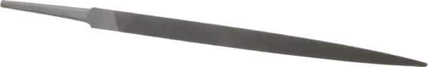 Grobet - 8" Standard Precision Swiss Pattern Three Square File - Double Cut, 1/2" Width Diam, With Tang - Eagle Tool & Supply