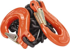 Pewag - 5' Long, 3,500 Lb Basket Capacity, 3,500 Lb Vertical Capacity, Alloy Steel Web Sling - SSS Chain Sling, 9/32" Diam Chain, Silver (Color), with 2 Sling Hooks - Eagle Tool & Supply