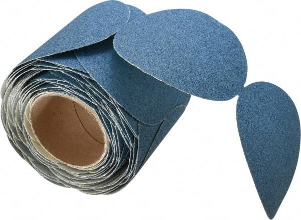 Norton - 5" Diam, 60 Grit Zirconia Alumina Adhesive PSA Disc - Coarse Grade, Blue, F Weighted Backing, Flexible - Eagle Tool & Supply