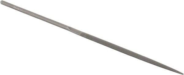 Grobet - 5-1/2" Needle Precision Swiss Pattern Crossing File - Round Handle - Eagle Tool & Supply