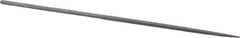 Grobet - 6-1/4" Needle Precision Swiss Pattern Square File - Round Handle - Eagle Tool & Supply