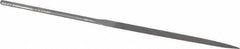 Grobet - 5-1/2" Needle Precision Swiss Pattern Three Square File - Round Handle - Eagle Tool & Supply