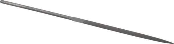 Grobet - 6-1/4" Needle Precision Swiss Pattern Three Square File - Round Handle - Eagle Tool & Supply