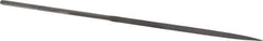 Grobet - 6-1/4" Needle Precision Swiss Pattern Three Square File - Round Handle - Eagle Tool & Supply
