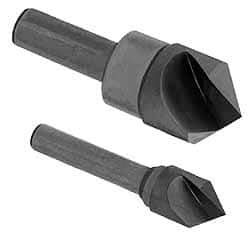 Hertel - 3/4" Head Diam, 1/2" Shank Diam, 1 Flute 60° High Speed Steel Countersink - 2-3/4" OAL, Straight Shank - Eagle Tool & Supply