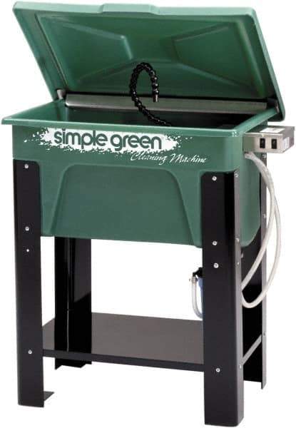 Simple Green - Free Standing Water-Based Parts Washer - 30 Gal Max Operating Capacity, Plastic Tank, 39" High x 35" Long x 24" Wide, 110 Input Volts - Eagle Tool & Supply