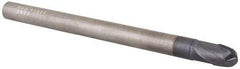 SGS - 1/4" Diam, 1/4" LOC, 2 Flute Solid Carbide Ball End Mill - AlTiN Finish, Single End, 3-1/2" OAL, 1/4" Shank Diam, Spiral Flute - Eagle Tool & Supply