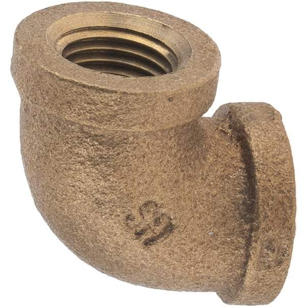 Merit Brass - Class 125, 1/4" Internal Pipe, Brass 90° Street Elbow - FBSPT x FBSPT - Eagle Tool & Supply