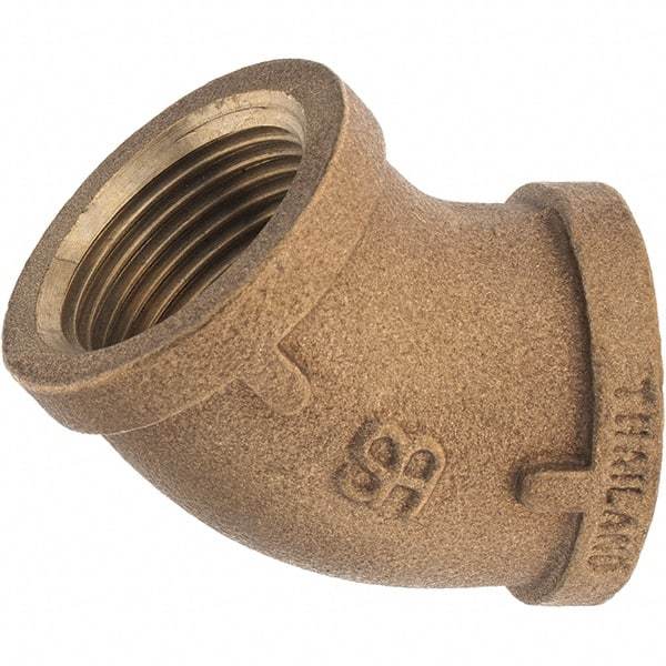 Merit Brass - Class 125, 1" Internal Pipe, Brass 45° Street Elbow - FBSPT x FBSPT - Eagle Tool & Supply