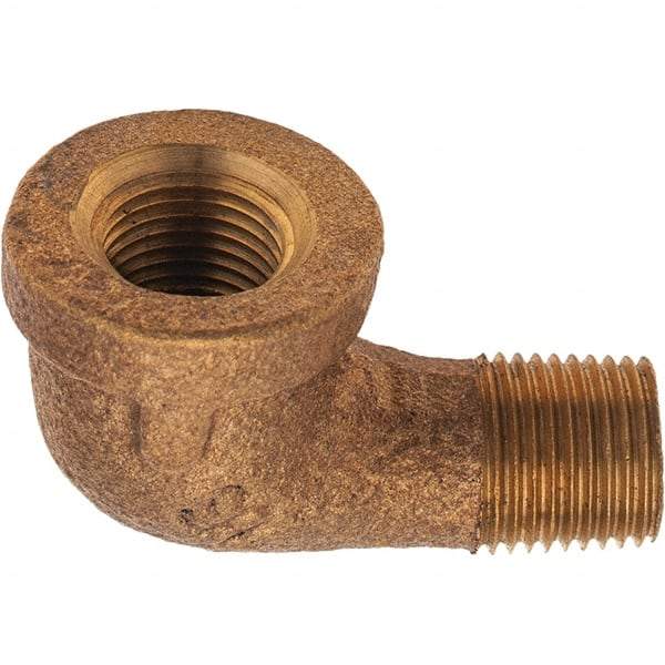 Merit Brass - Class 125, 1/8" Internal Pipe, Brass 90° Street Elbow - FBSPT x MBSPT - Eagle Tool & Supply