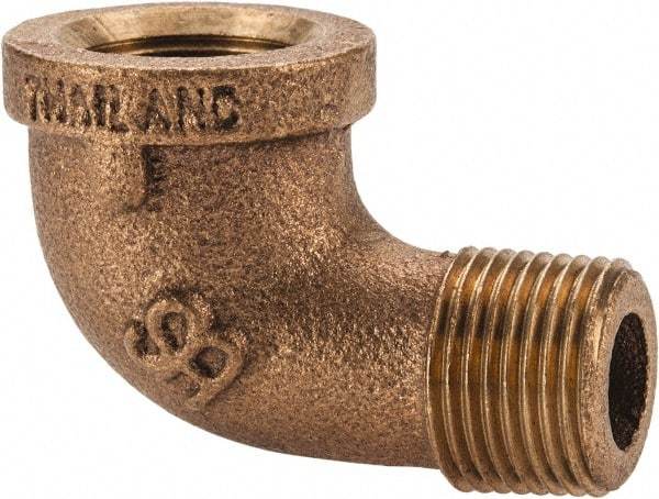 Merit Brass - Class 125, 3/8" Internal Pipe, Brass 90° Street Elbow - FBSPT x MBSPT - Eagle Tool & Supply