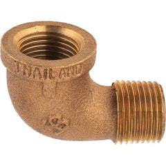 Merit Brass - Class 125, 1/2" Internal Pipe, Brass 90° Street Elbow - FBSPT x MBSPT - Eagle Tool & Supply