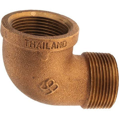 Merit Brass - Class 125, 1-1/4" Internal Pipe, Brass 90° Street Elbow - FBSPT x MBSPT - Eagle Tool & Supply