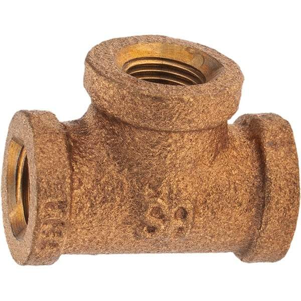 Merit Brass - Class 125, 1/8" Internal Pipe, Brass Tee - FBSPT x FBSPT x FBSPT - Eagle Tool & Supply
