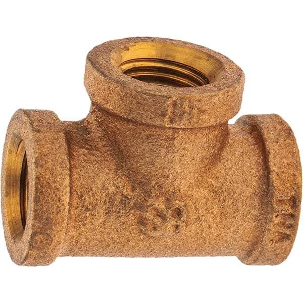 Merit Brass - Class 125, 1/4" Internal Pipe, Brass Tee - FBSPT x FBSPT x FBSPT - Eagle Tool & Supply