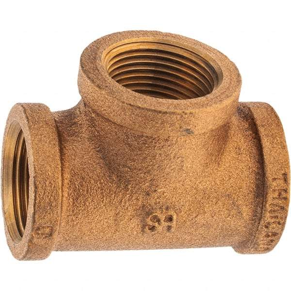 Merit Brass - Class 125, 3/4" Internal Pipe, Brass Tee - FBSPT x FBSPT x FBSPT - Eagle Tool & Supply